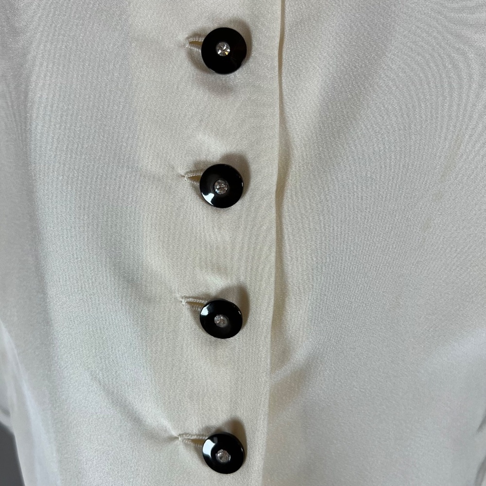 Vintage The Mediterranean Seattle by Roberto Avolio Milano 100%Silk Blouse Small - Picture 7 of 10